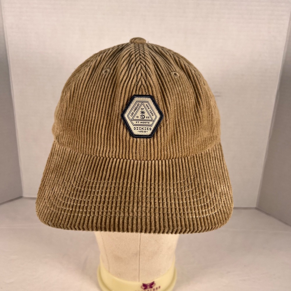 Dickies Mens Tan Corduroy Adjustable Strapback Dad Hat Baseball Cap WHR102KH